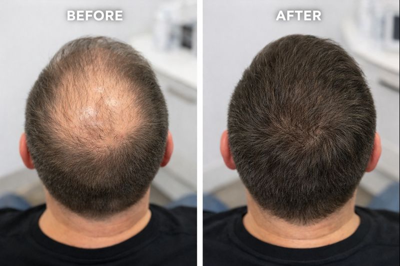 PRP hair regrowth before and after